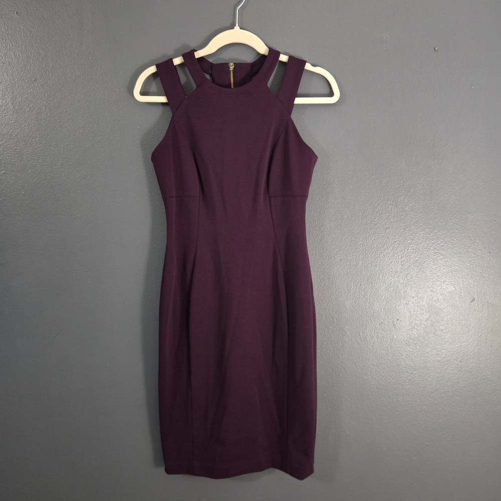 Calvin Klein Plum Sleeveless Scuba Double Strap Mini Dress Size 2
